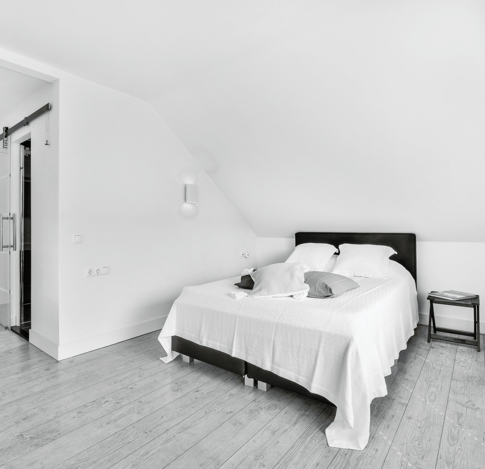 beautiful modern bedroom in white colors